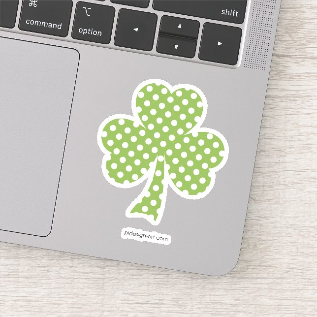 Sticker Shamrock de verdure Clover Pois Patrick's Day (Détail)
