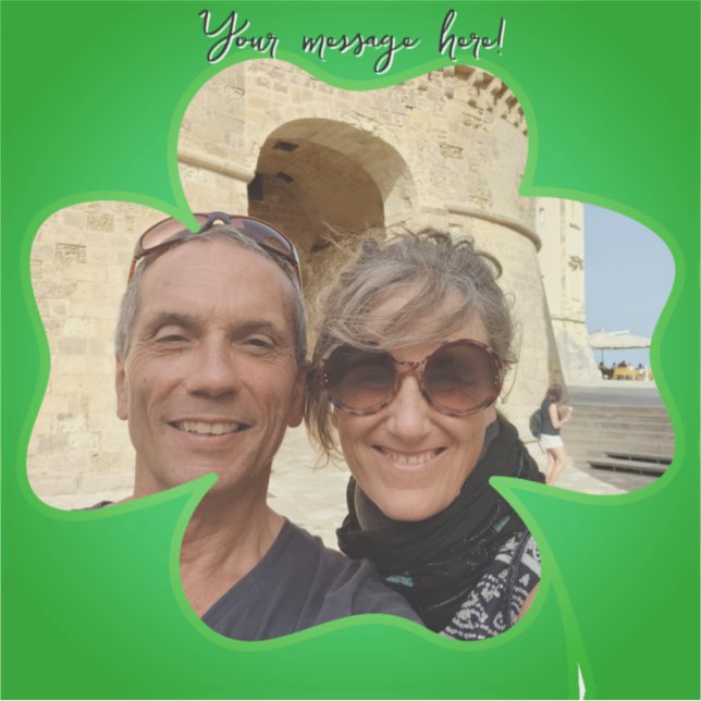 Sticker Shamrock Frame + Photo & Text (Devant)