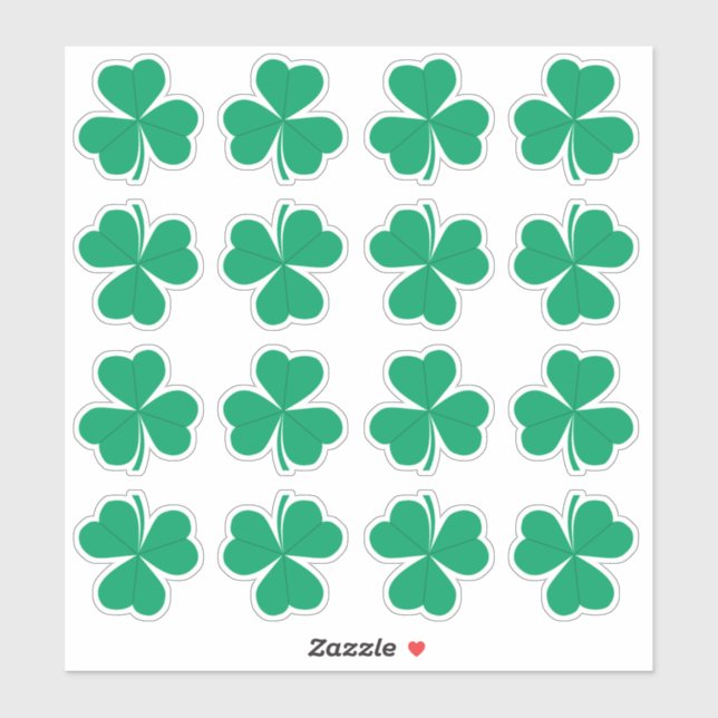 Sticker Shamrock Green St. Patrick's Day Irlandais (Feuille)
