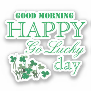 Sticker Shamrock Happy Go Lucky St Patrick's Day 