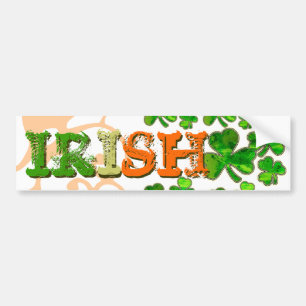 Sticker Shamrock vert orange blanc irlandais