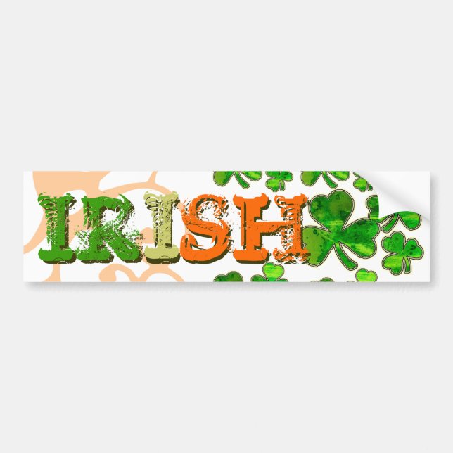 Sticker Shamrock vert orange blanc irlandais (Devant)