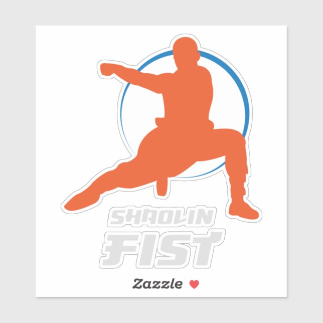 Sticker Shaolin Fist Kung Fu Warrior (Feuille)