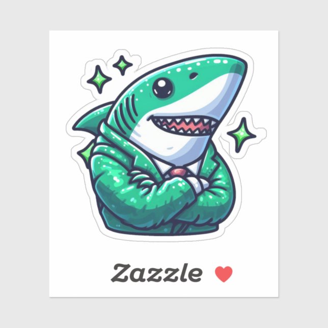 Sticker Shark Drawing : Les Clés de la mer #16 (Feuille)
