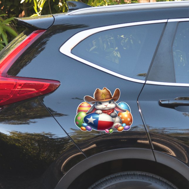Sticker Shérif de lapin du Texas/sud-ouest de Pâques (Coté voiture)