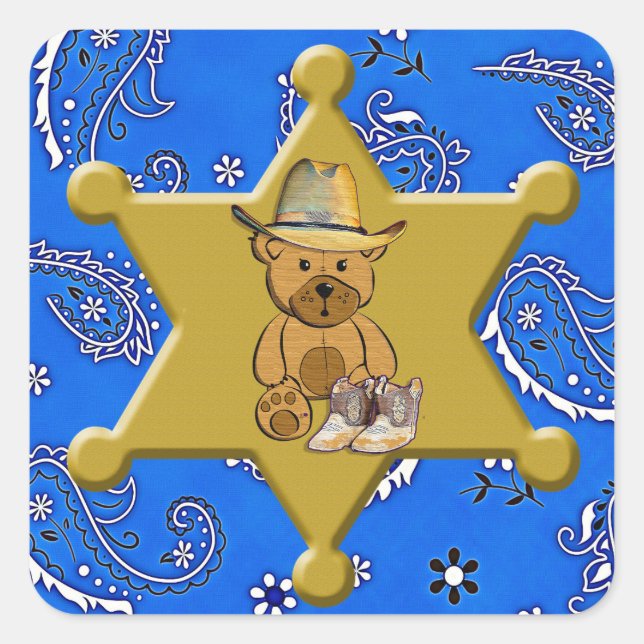 Sticker Sheriff Badge Bandanna Bleu (Devant)