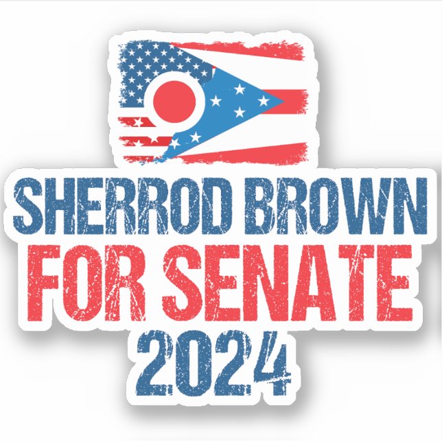 Sticker Sherrod Brown pour l'élection du Sénat 2024 drapea (Devant)