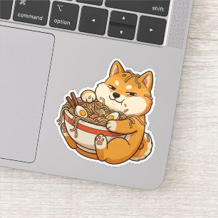 Sticker Shiba accro au ramen