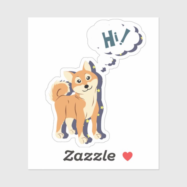 Sticker Shiba Inu (Feuille)