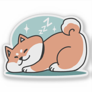 Sticker Shiba Inu Art : Juste un Shiba Lying Low