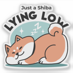 Sticker Shiba Inu Art : Juste un Shiba Lying Low