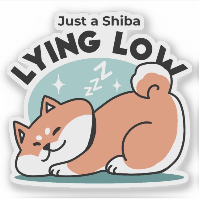 Sticker Shiba Inu Art : Juste un Shiba Lying Low (Devant)