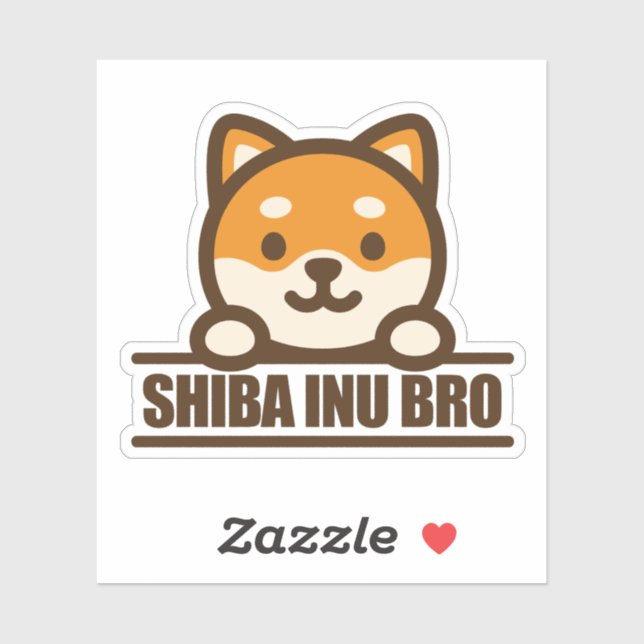 Sticker SHIBA INU BRO  - Cool Shiba Inu Brother Design (Feuille)