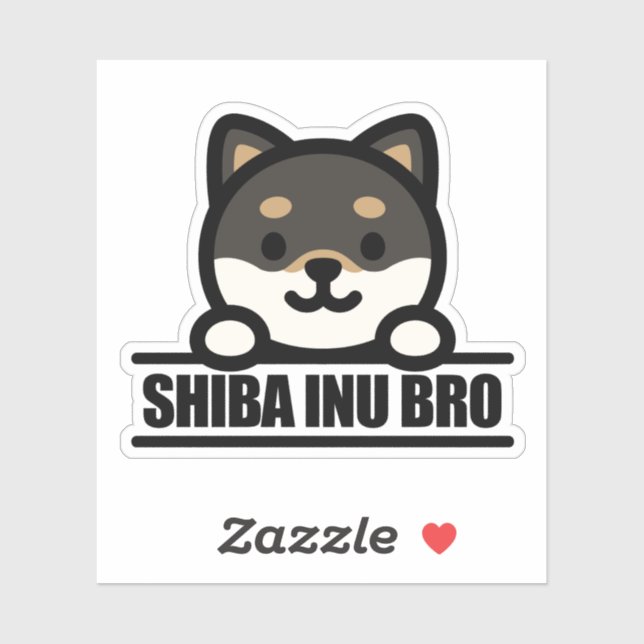 Sticker SHIBA INU BRO  - Cool Shiba Inu Brother Design (Feuille)