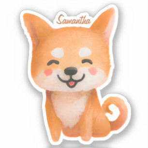 Sticker Shiba Inu souriant mignon