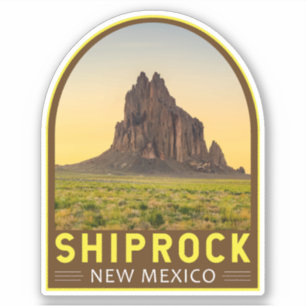 Sticker Shiprock Nouveau-Mexique Retro Emblem Art Vintage