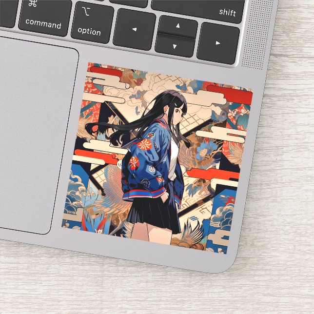 Sticker 【SHOP限定イラスト】和柄JKシール 寿司娘 GenerativeAI (Détail)