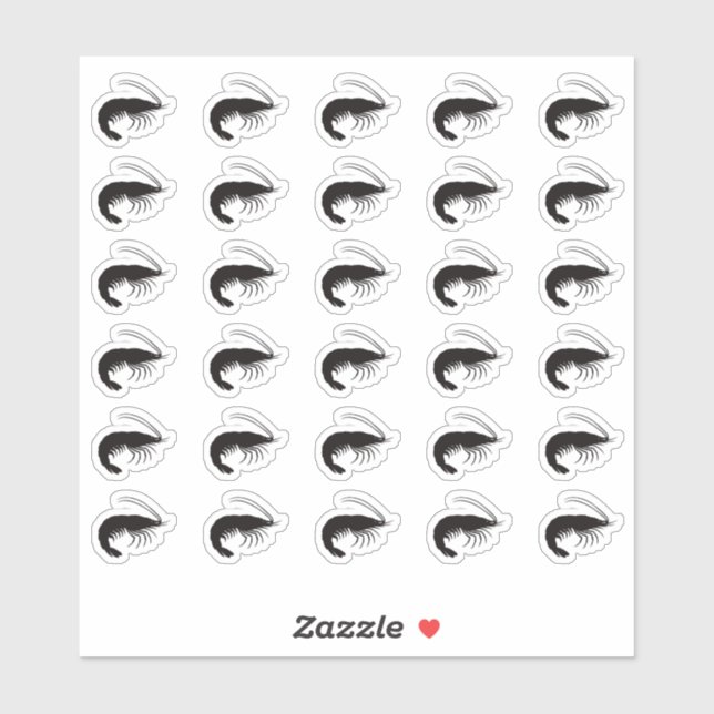 Sticker Shrimp Wedding Place Card Food Meal Menu Choice (Feuille)