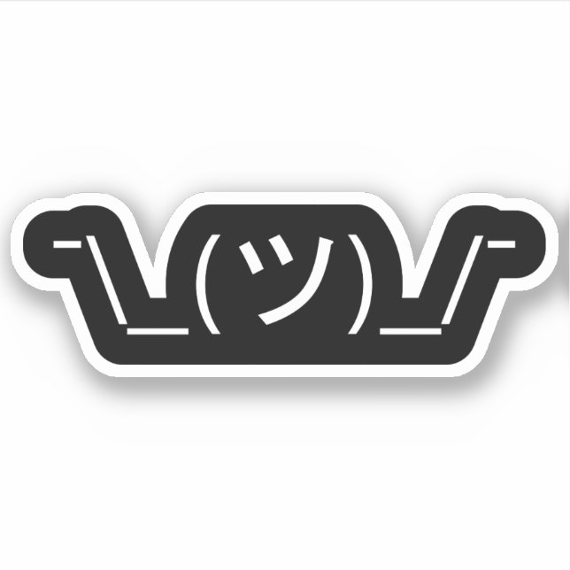 Sticker Shrug Emoticon —\_(ツ)_/ Afficher le Kaomoji japona (Devant)