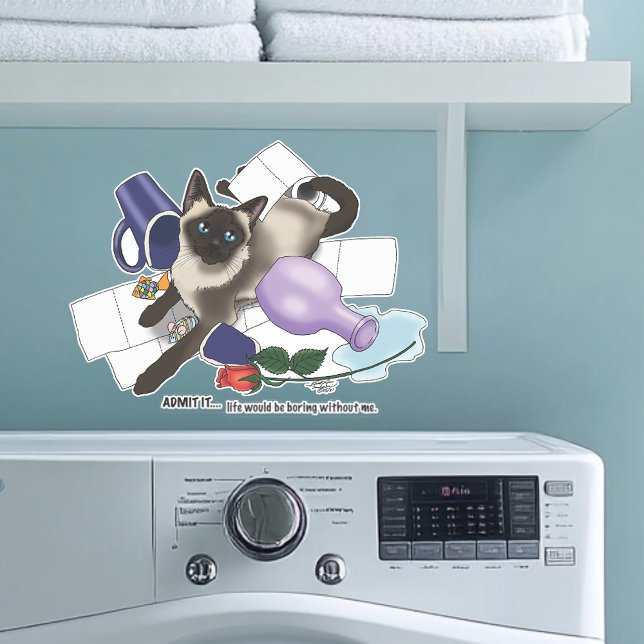 Sticker Siamese Cat Mischief drôle (Créateur téléchargé)