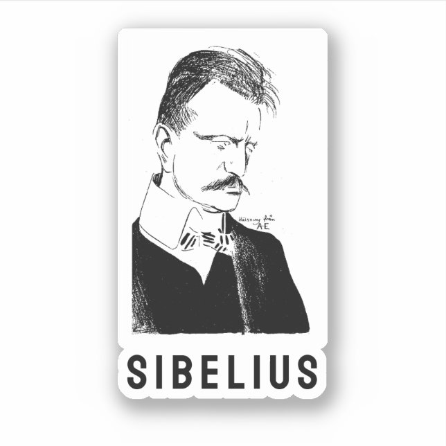 Sticker Sibelius : croquis d'Albert Engström (1904) (Devant)