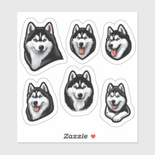 Sticker Sibérien Husky Custom-Cut Vinyl