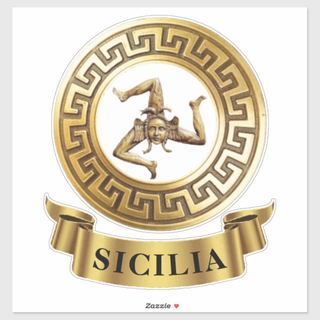 Sticker Sicile Trinacrie Symbole (Feuille)