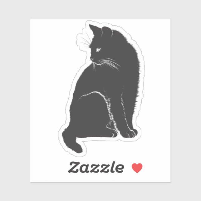 Sticker Siège de chat noir (Feuille)
