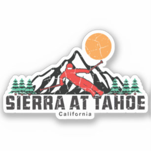 Sticker Sierra Rétro À Tahoe Ski