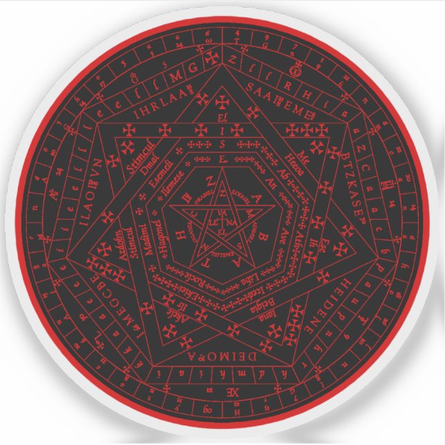 Sticker Sigillum Dei Aemeth (rouge) (Devant)