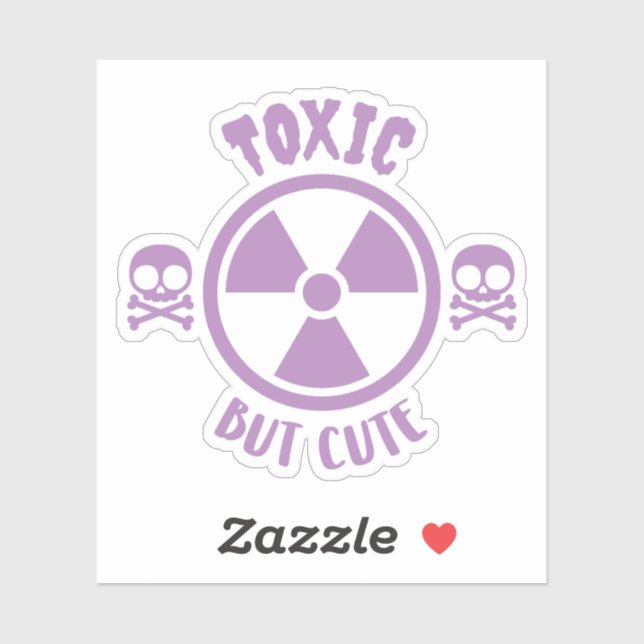 Sticker Signal d'avertissement toxique mais mignon (Feuille)