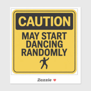 Sticker Signal de prudence - Alerte de danse aléatoire