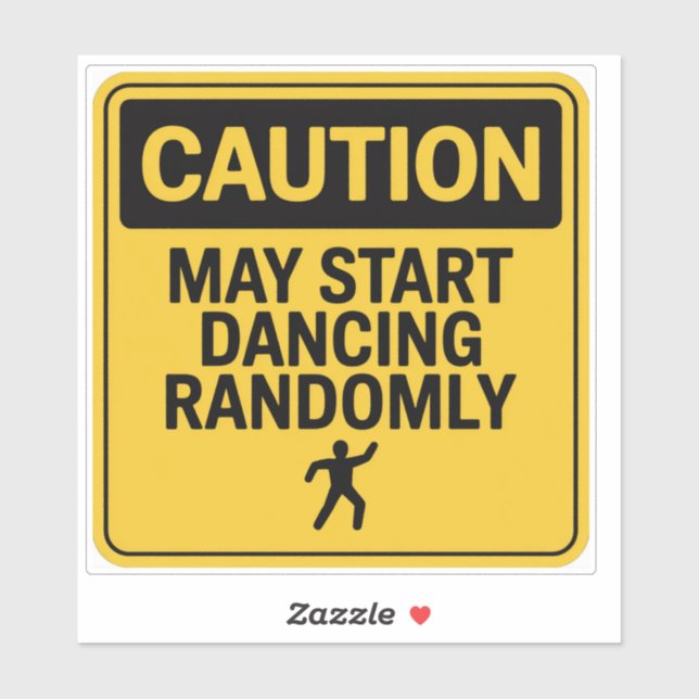 Sticker Signal de prudence - Alerte de danse aléatoire (Feuille)