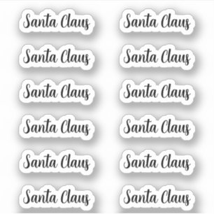Sticker Signature Angela Script Kiss-Cut Santa Claus