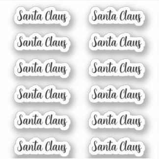 Sticker Signature Angela Script Kiss-Cut Santa Claus