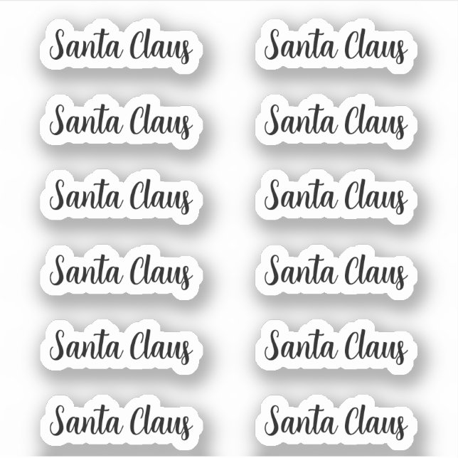 Sticker Signature Angela Script Kiss-Cut Santa Claus (Devant)