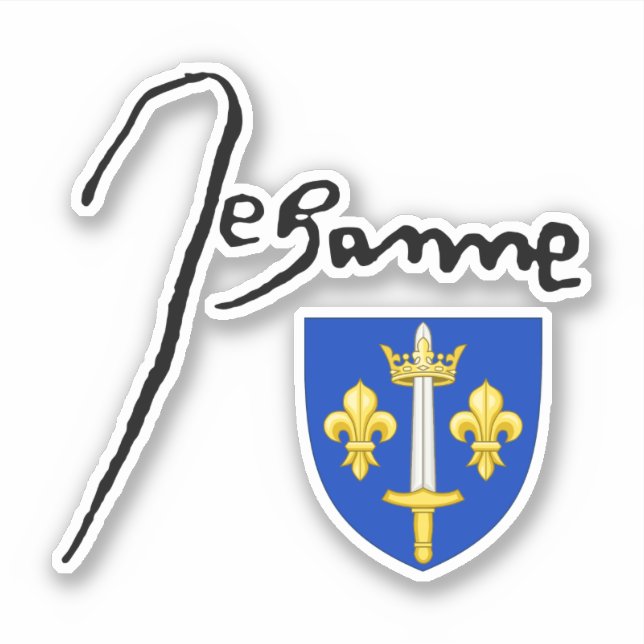 Sticker Signature/ blason de Jeanne d'Arc (Devant)