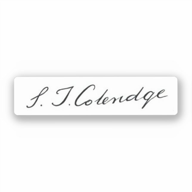 Sticker Signature de Samuel Taylor Coleridge (Recto)