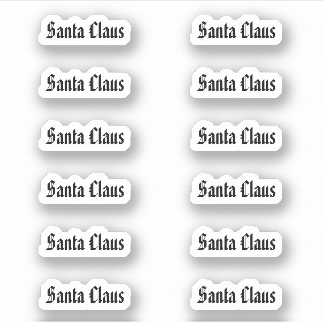 Sticker Signature du Père Noël Kiss-Cut Texte américain (Devant)