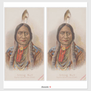 Sticker Signaux de fumée : Lakota Indian Chief Sitting Bul