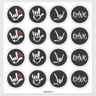 Sticker « Signé avec amour – ASL ILY »