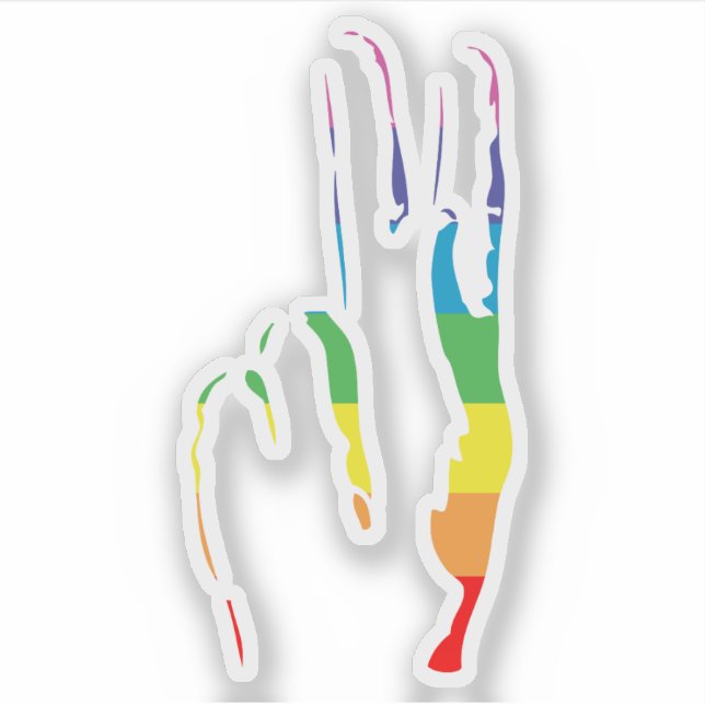 Sticker signe de paix de la fierté arc en arc (Devant)