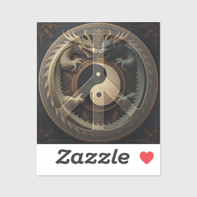 Sticker Signe de paix Yin Yang  (Feuille)