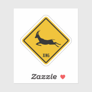Sticker Signe de passage de gazelle, Gazelle Xing