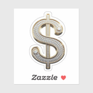 Sticker Signe diamant et argent Dollar