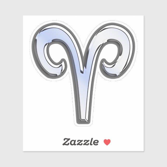 Sticker Signe du zodiaque Bélier Art numérique bleu (Feuille)