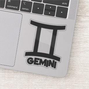 Sticker Signe du zodiaque Gemini Gras Texte personnalisé