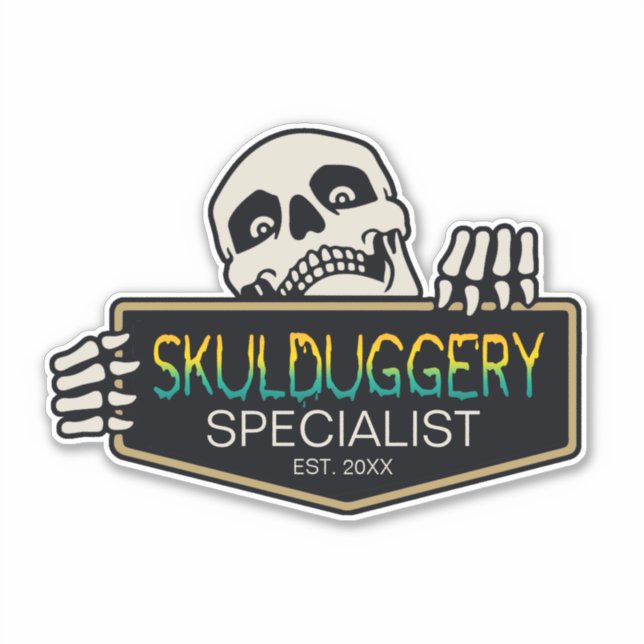Sticker Signe Halloween Skulduggery Specialist ID856 (Devant)