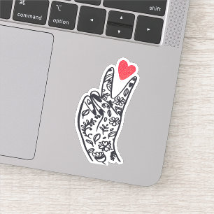 Sticker SIGNE PAIX I PAIX Doigts avec coeur AMOUR