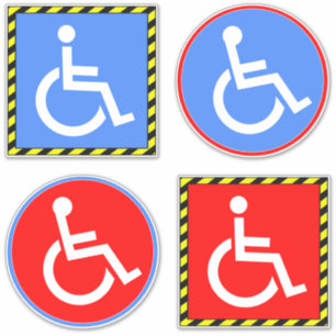 Sticker Signes pour fauteuil roulant handicapés (4 pack)